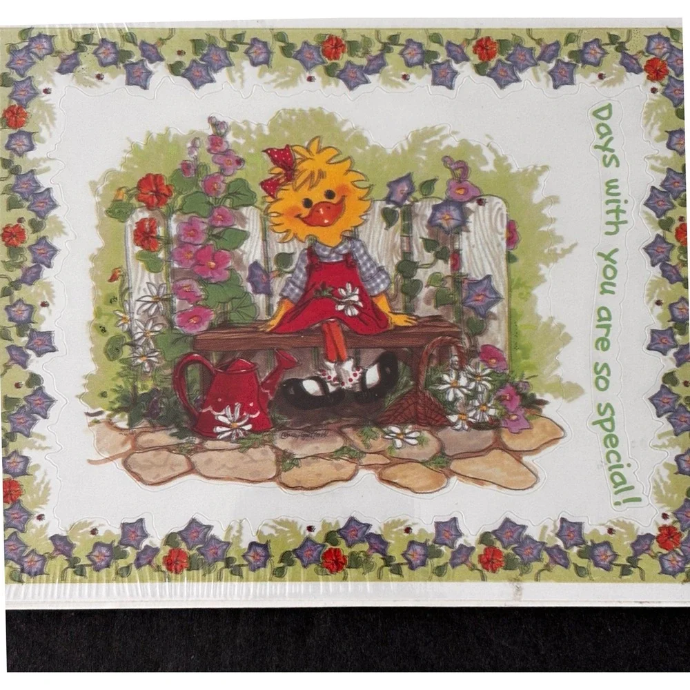 Suzy's Zoo Vintage Stickers 4 Sheets Witzy Duck Garden 9917 Acid Free New